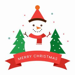 merry Christmas typography vector art illustration