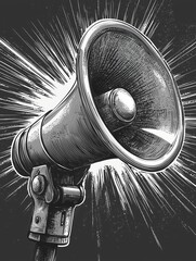Bold Megaphone Icon with Sound Waves &acirc;&euro;&ldquo; Ideal for Marketing, Advertising, Communication Campaigns &acirc;&euro;&ldquo; High-Impact Visual for Business Promotions &acirc;&euro;&ldquo; Vibrant, Eye-Catching Design