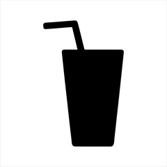 Obraz premium Juice glass silhouette vector illustration design on white background.