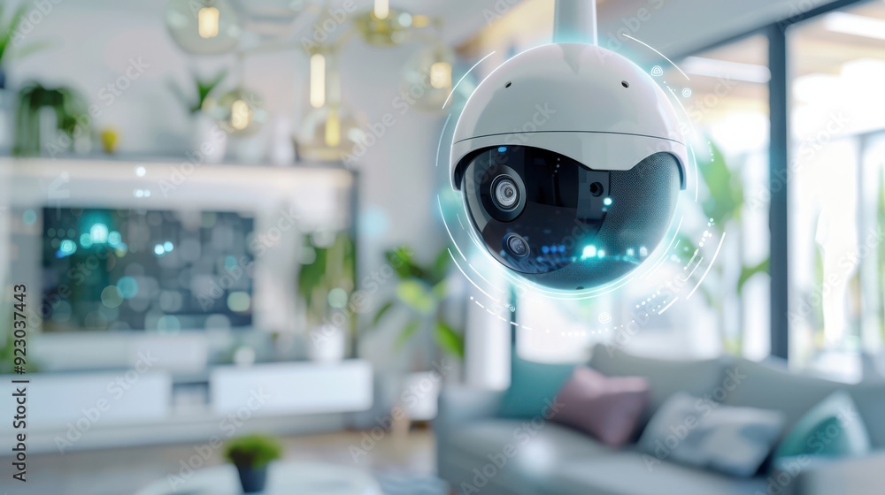 Poster smart home security system with sensors and cameras, secure and reliable.