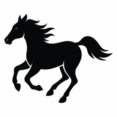 horse silhouette isolated on white