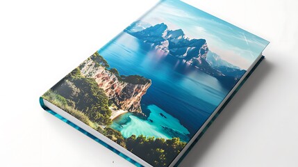 book cover template with scenic photography, vibrant colors, and adventure-themed fonts, isolated on white background 32k, full ultra HD, high resolution