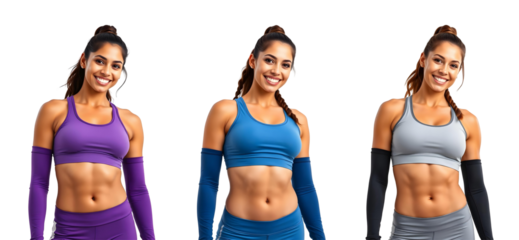 A bright smiling fitness woman with beautiful body after diet, PNG collection, cut out, Generative art