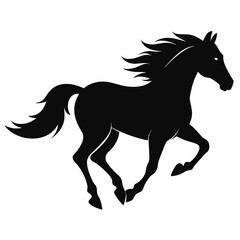 horse silhouette isolated on white