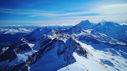 Snowy Mountain Range from Above