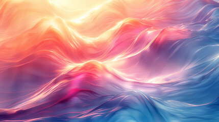 Obraz premium Abstract representation of vibrant waves during sunset with colorful hues across the horizon