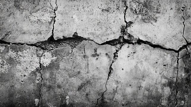 The old cement surface exhibits noticeable cracks and weathered patches.