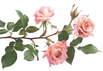 Fototapeta premium Pink Roses Branch Close-Up