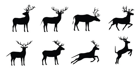 Set of black silhouettes.