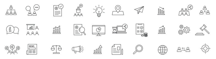 business icons with editable stroke