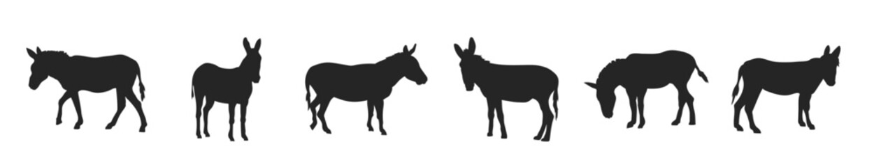 Hand drawn donkey silhouette