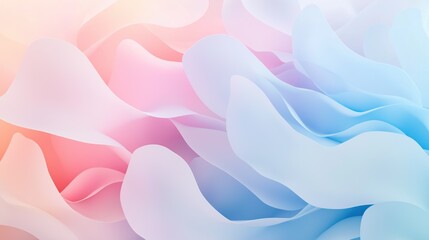 Obraz premium 3D abstract flower petals, layered and translucent, soft pastel tones.