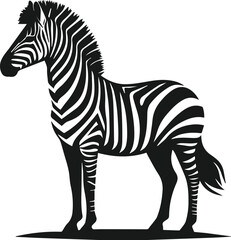 Zebra silhouettes vector art illustration
