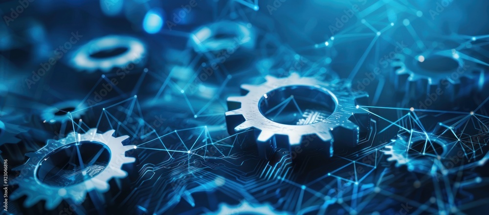 Poster interconnected gears and circuitry