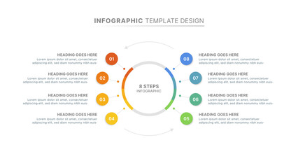 Modern Circular Cycle Infographic Design Template with 8 Stages