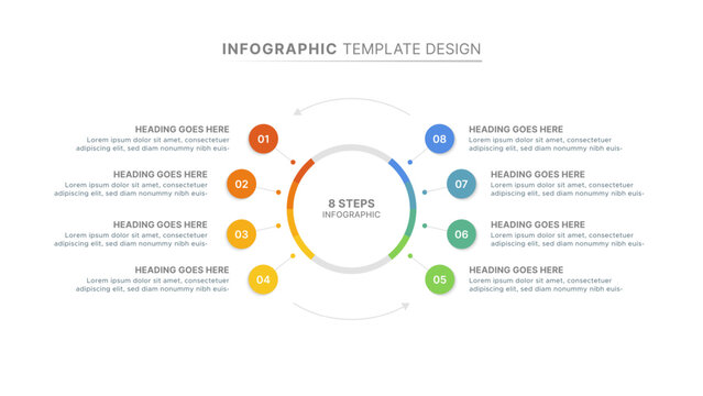 Modern Circular Cycle Infographic Design Template with 8 Stages