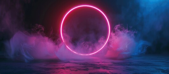 Obraz premium Neon Circle in Smoke