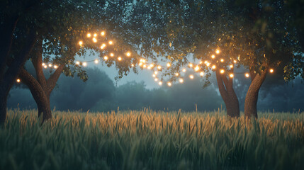 Sunrise and Sunset over Serene Landscapes with Fields, Rivers, and Lakes