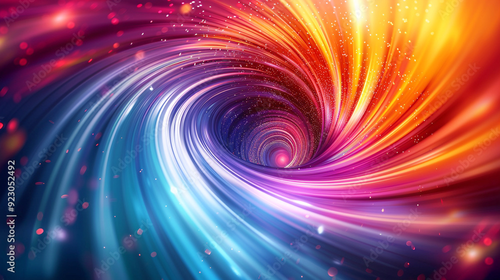 Poster swirling colors create a mesmerizing vortex of light and energy in abstract art