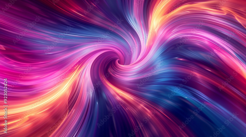 Poster colorful abstract swirl with vibrant hues and dynamic movement in a cosmic setting