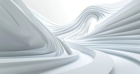 Abstract White Curved Architecture