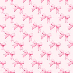 cute seamless pattern pink bow ribbon wallpaper background
