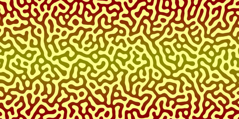 Abstract Turing organic wallpaper with background. Turing reaction diffusion monochrome seamless pattern with chaotic motion. Natural seamless line pattern. Linear design with biological shapes.