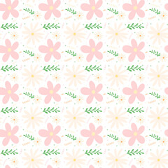 Fototapeta premium cute flower floral seamless pattern background