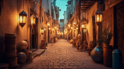 Obraz premium Traditional Arab Street Landscape Scenery