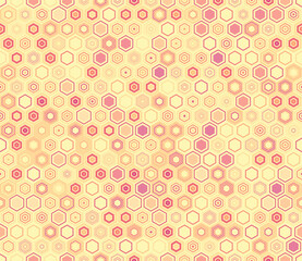 Tileable Hexagon Pattern. Geometric elements of varied style and color. Honeycomb geometric shapes. Tileable pattern. Seamless background. Classy vector illustration.