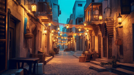 Traditional Arab Street Landscape Scenery