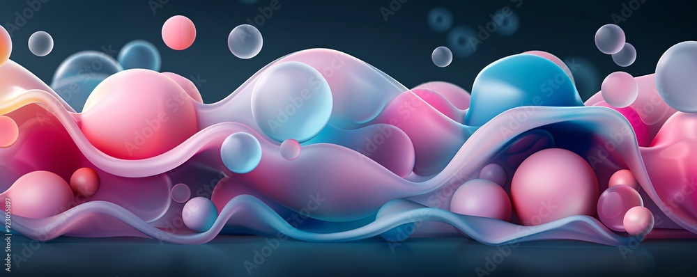 Poster bubbles in neon colors creating a playful pattern, organic shapes, dynamic and vibrant. ,