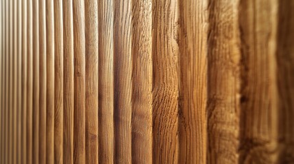 Fototapeta premium Detail of a wooden wall with a linear relief and texture