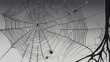 Obraz premium Creepy Spider Webs Generative AI
