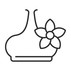 Aromatherapy and flower icon, illustrating essential oil outline icon, editable vector illustration and transparent graphic element. Isolated on white background