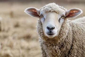 Fototapeta premium photo of a sheep on the farm 