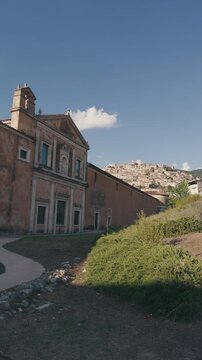 Vertical view of Certosa of Saint Lorenzo in Padula