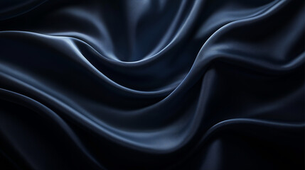 Obraz premium Abstract wave pattern of black cloth, texture background, 3D illustration.