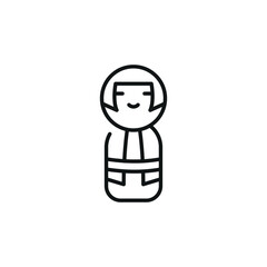 Kokeshi Doll icon. Simple Kokeshi Doll icon for social media, app, and web design. Vector illustration.