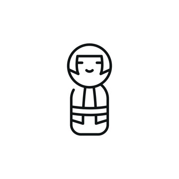 recommend clip art: Kokeshi Doll icon. Simple Kokeshi Doll icon for social media, app, and web design. Vector illustration.