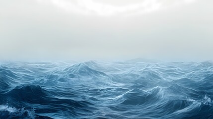 Abstract Ocean Waves with Fog.