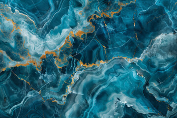 Obraz premium A vibrant peacock blue marble texture background