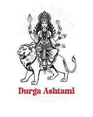 Happy durga Ashtami social media post banner template