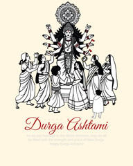 Happy durga Ashtami social media post banner template