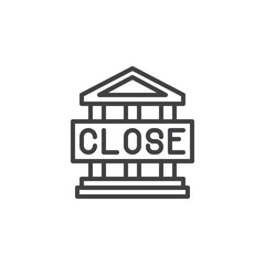 Bank closed line icon