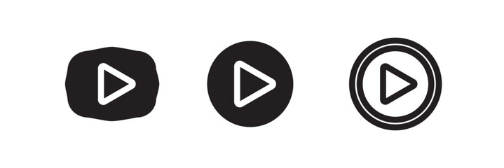 Play Icon set. Play button vector icon. play icon vector set. 