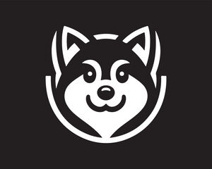 Dog head icon. Silhouette simple. Flat style. Cartoon dog face. Logo design template. Vector illustration Animal Logotype concept.