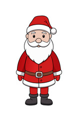 Detailed vector illustration of Santa Claus in his classic red suit and hat, embodying the festive spirit of Christmas. Perfect for holiday designs, greeting cards, and seasonal decorations.