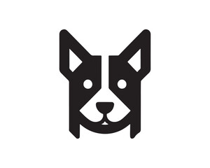 Dog head icon. Silhouette simple. Flat style. Cartoon dog face. Logo design template. Vector illustration Animal Logotype concept.