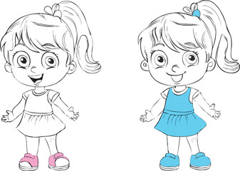 coloring page cartoon character vector illustration 